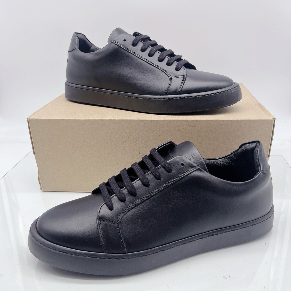 Bruno Magli Magnifico Men's Low Top Lace Up Sneakers Black Leather Size US 9